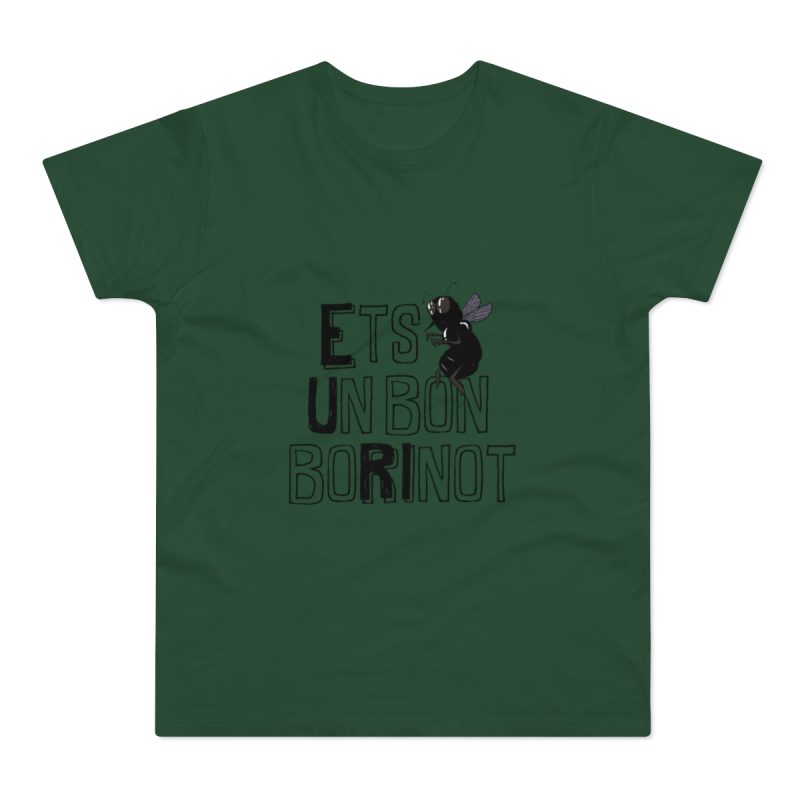 Camiseta hombre punto liso - Verde botella - Camiseta «Ets un bon borinot»