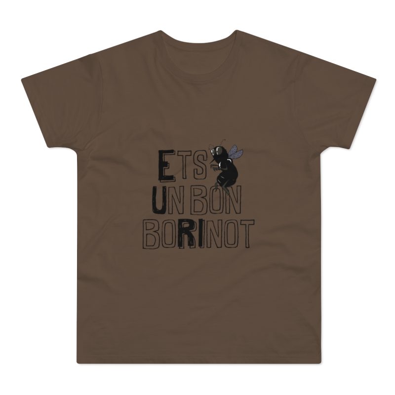 Camiseta hombre punto liso - Marron chocolate - Camiseta «Ets un bon borinot»