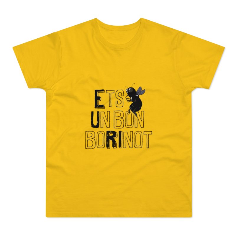 Camiseta hombre punto liso - Amarillo dorado - Camiseta «Ets un bon borinot»