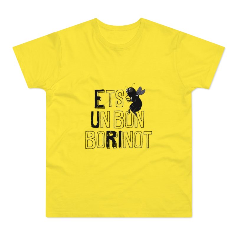 Camiseta hombre punto liso - Amarillo solar - Camiseta «Ets un bon borinot»