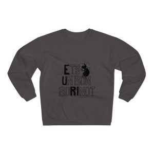 Sudadera cuello redondo premium - Antracita - Camiseta «Ets un bon borinot»