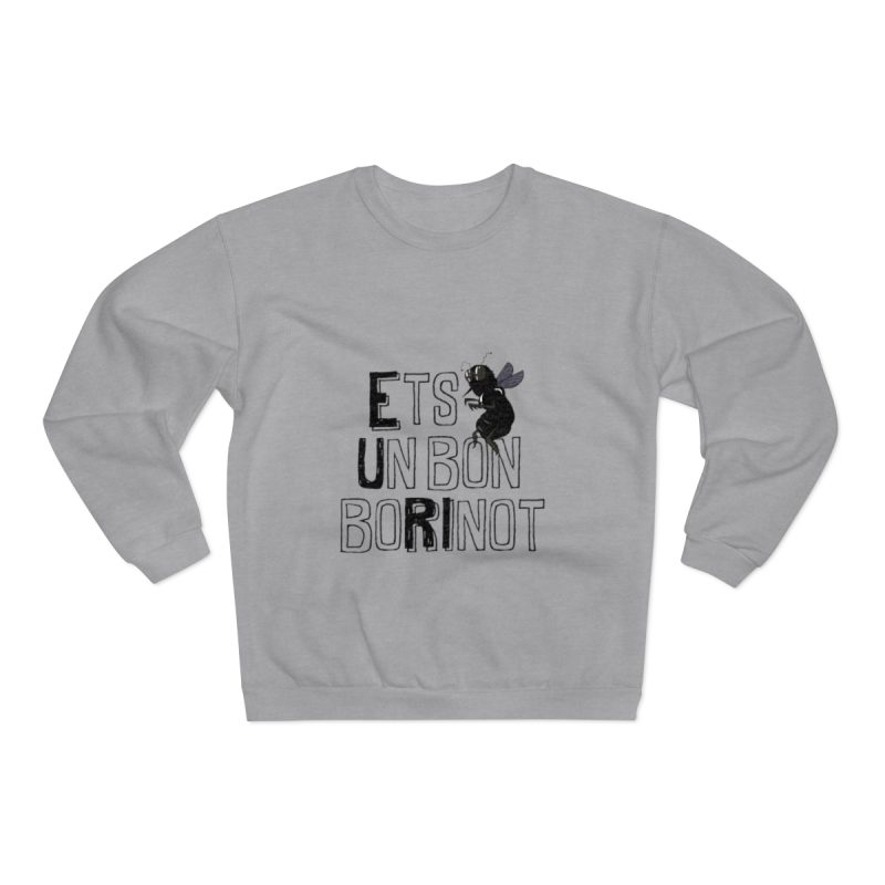 Sudadera cuello redondo premium - Gris jaspeado claro - Camiseta «Ets un bon borinot»