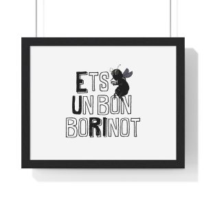 Poster enmarcado horizontal - Negro - Camiseta «Ets un bon borinot»