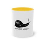 Taza bicolor - Amarillo dorado - Camiseta Caragol Bover Cans