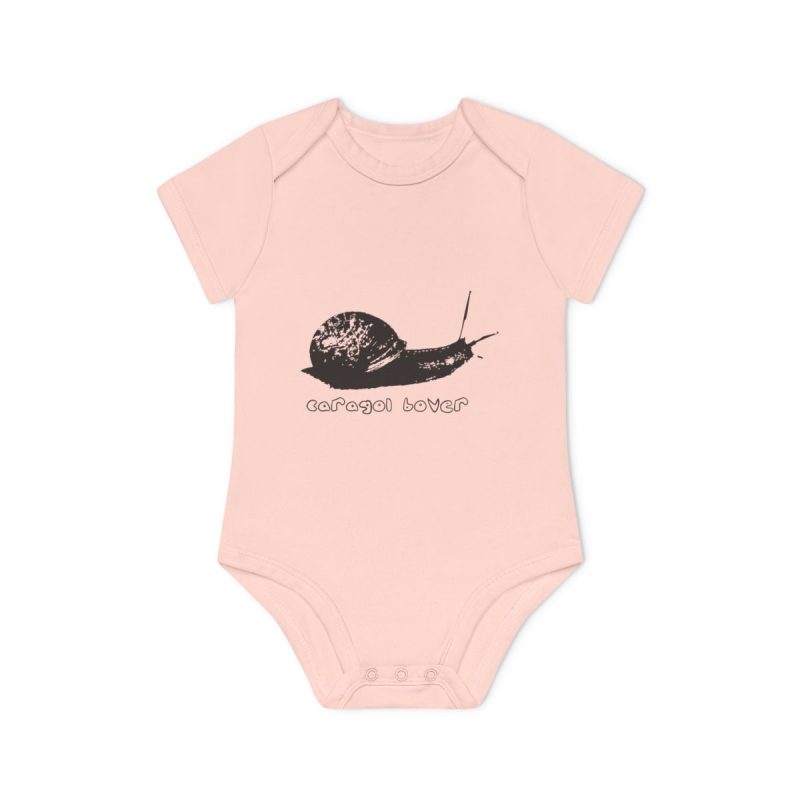 Body bebe manga corta organico - Rosa empolvado - Camiseta Caragol Bover Cans