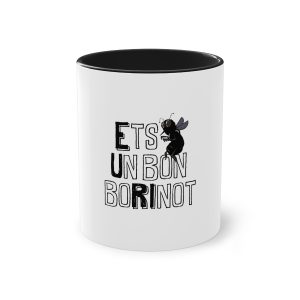 Taza bicolor - Negro - Camiseta «Ets un bon borinot»