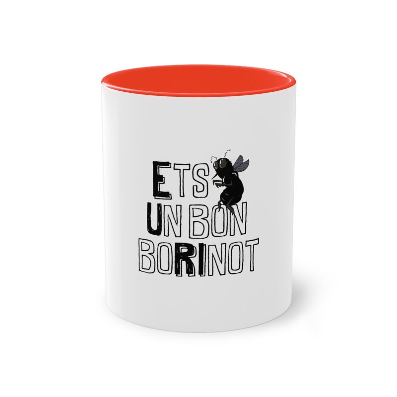 Taza bicolor - Rojo - Camiseta «Ets un bon borinot»