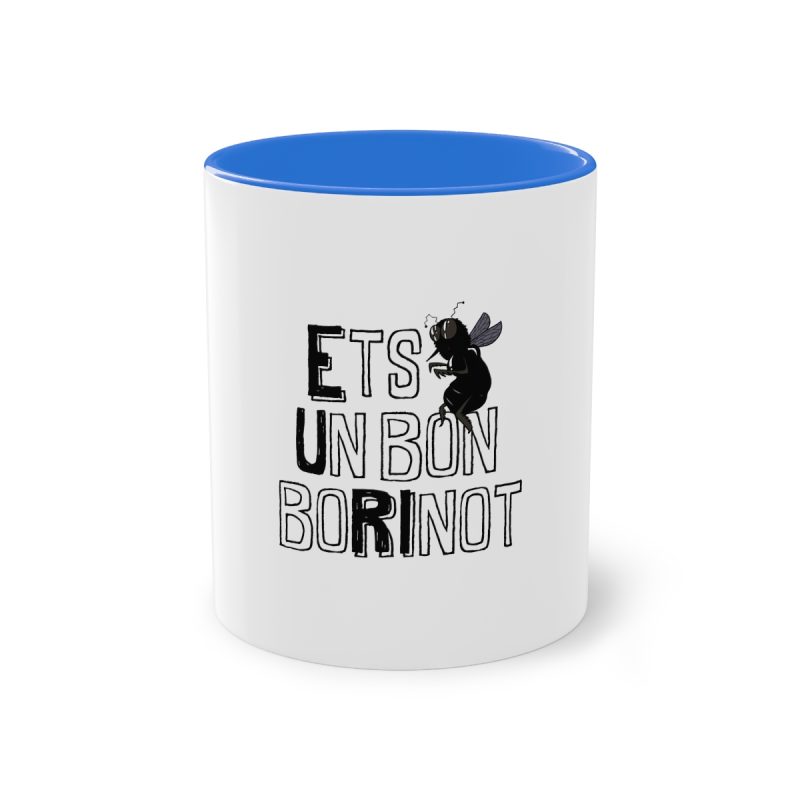 Taza bicolor - Azul Cambridge - Camiseta «Ets un bon borinot»