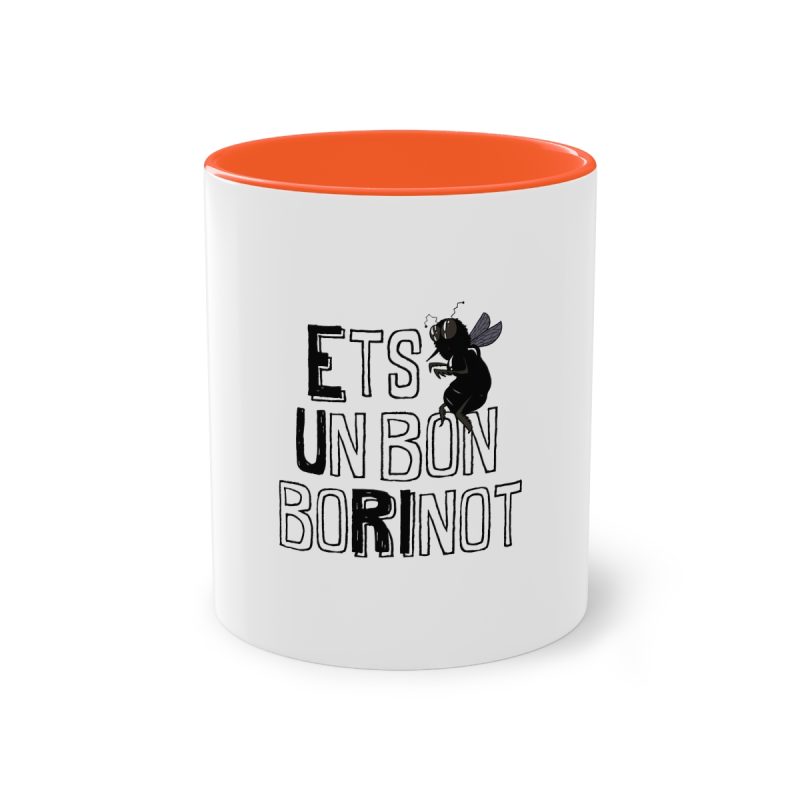 Taza bicolor - Naranja - Camiseta «Ets un bon borinot»