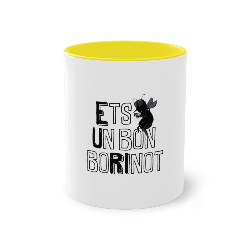 Taza bicolor - Amarillo - Camiseta «Ets un bon borinot»