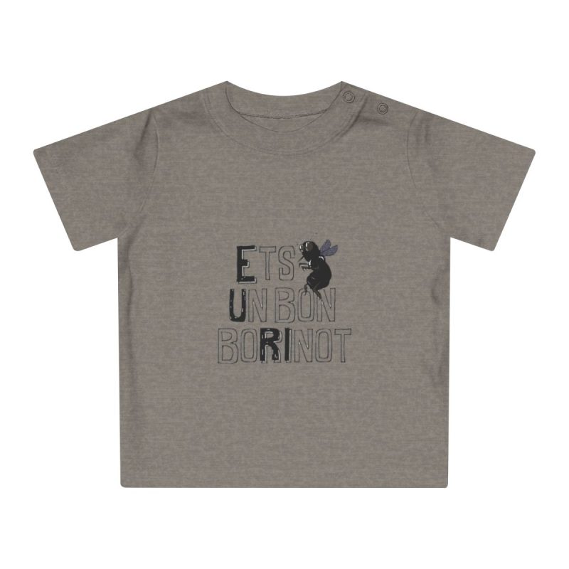 Camiseta de bebe - Gris jaspeado melange - Camiseta «Ets un bon borinot»