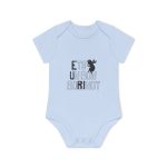 Body bebe manga corta organico - Azul empolvado - Camiseta «Ets un bon borinot»