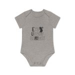 Body bebe manga corta organico - Gris jaspeado melange - Camiseta «Ets un bon borinot»