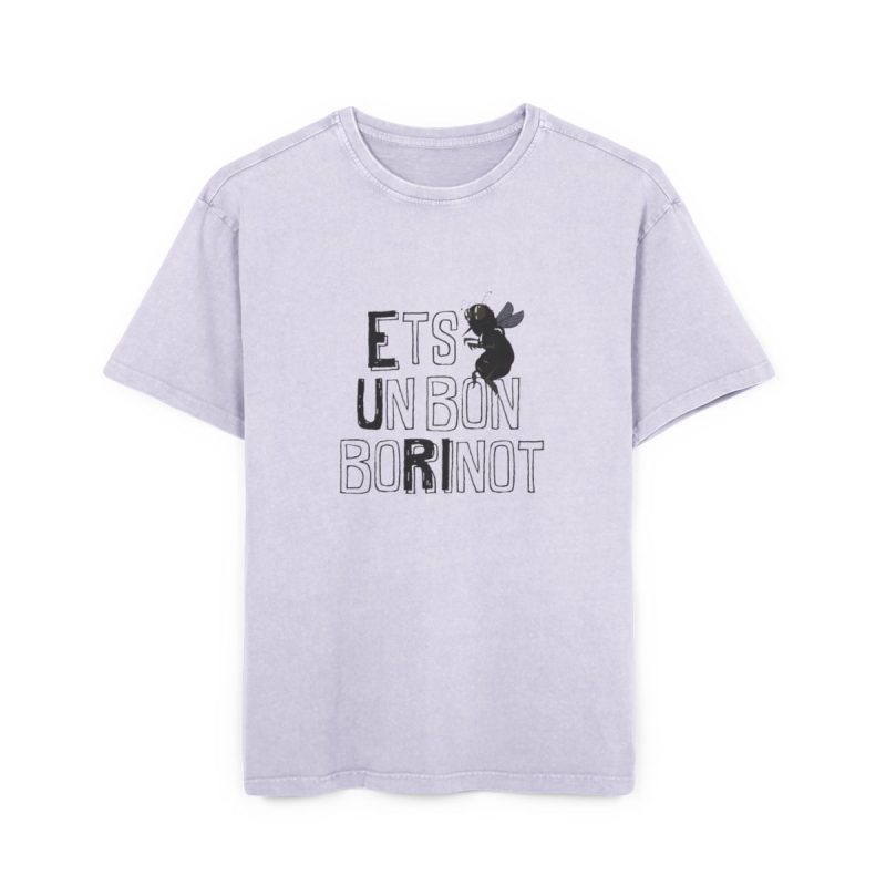 Camiseta oversize lavado acido - Lila suave - Camiseta «Ets un bon borinot»