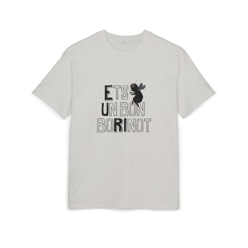 Camiseta oversize gruesa - Gris jaspeado claro - Camiseta «Ets un bon borinot» Camiseta oversize gruesa - Gris jaspeado claro - Camiseta «Ets un bon borinot»