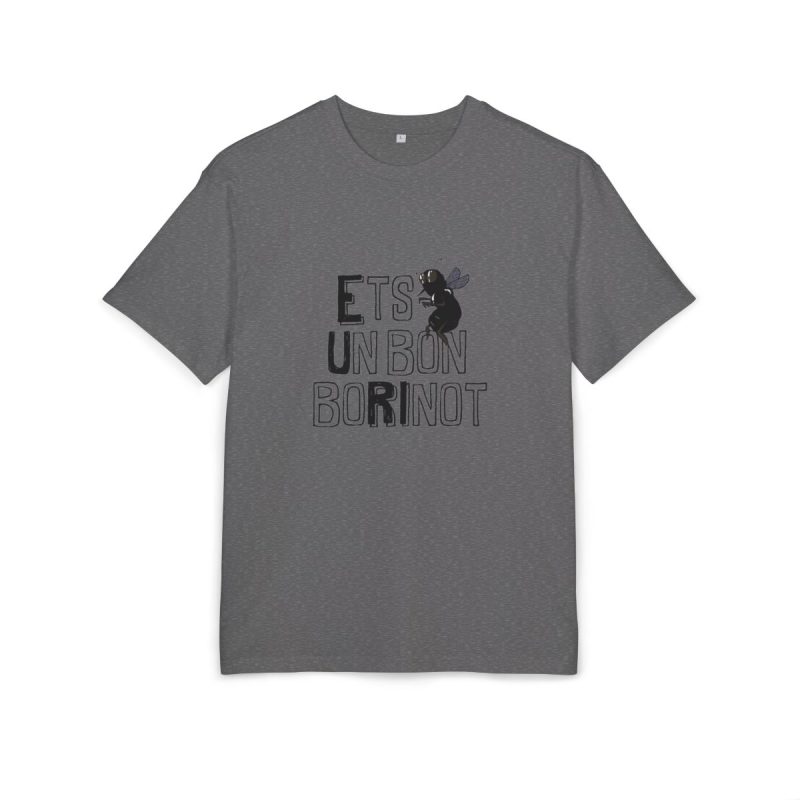 Camiseta oversize gruesa - Gris marengo jaspeado - Camiseta «Ets un bon borinot»