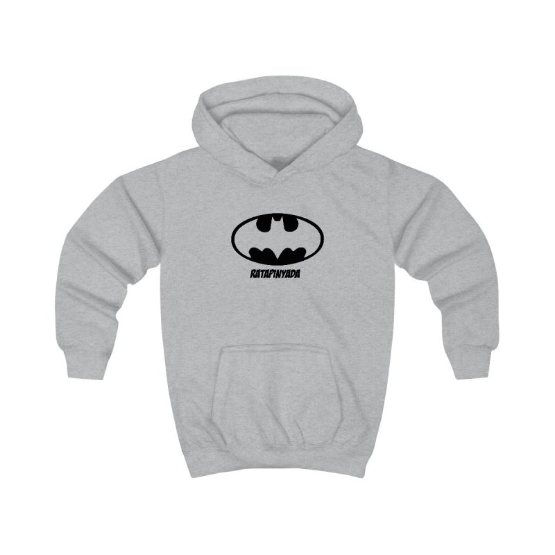 Sudadera con capucha infantil - Gris jaspeado claro - Rata Pinyada Batman