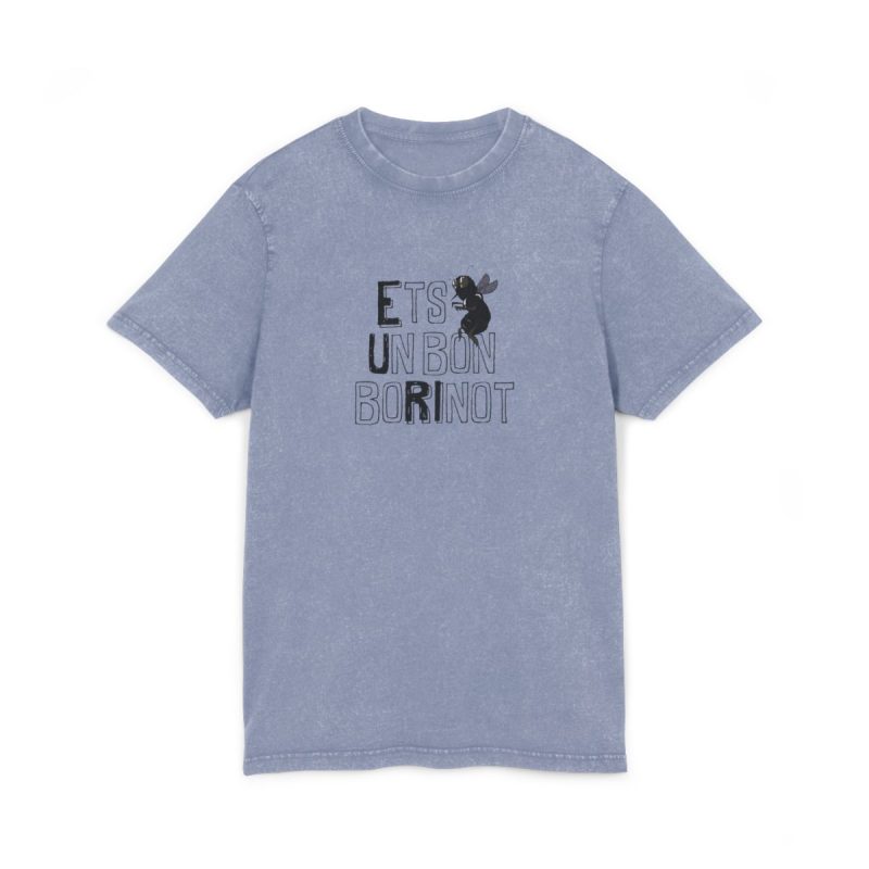 Camiseta lavado acido cuello redondo - Azul vintage - Camiseta «Ets un bon borinot» Camiseta lavado acido cuello redondo - Azul vintage - Camiseta «Ets un bon borinot»