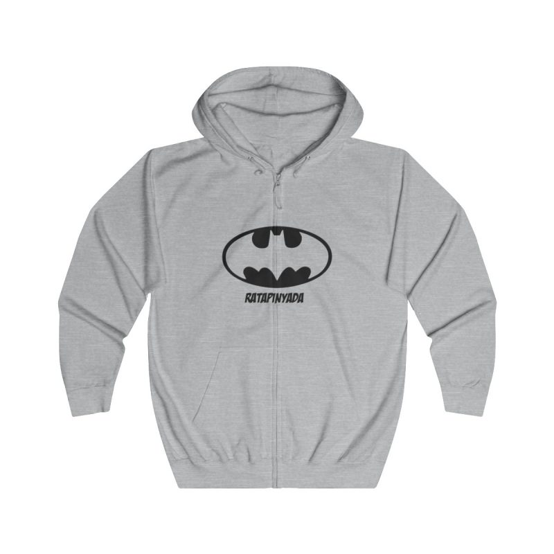 Sudadera con capucha y cremallera - Gris jaspeado claro - Rata Pinyada Batman
