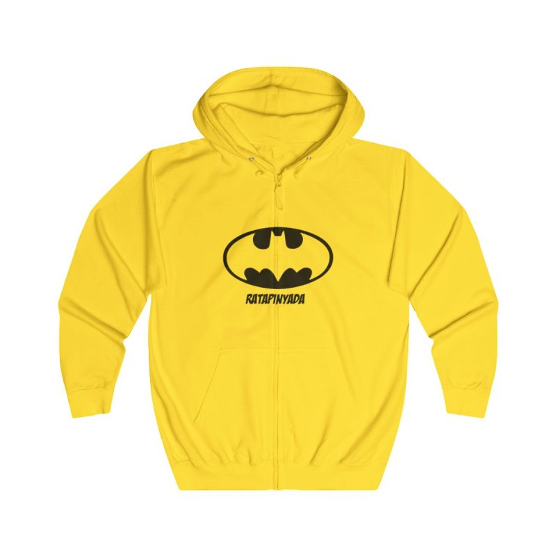 Sudadera con capucha y cremallera - Amarillo sol - Rata Pinyada Batman