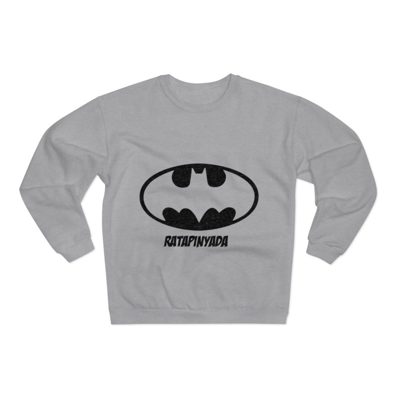 Sudadera cuello redondo premium - Gris jaspeado claro - Rata Pinyada Batman