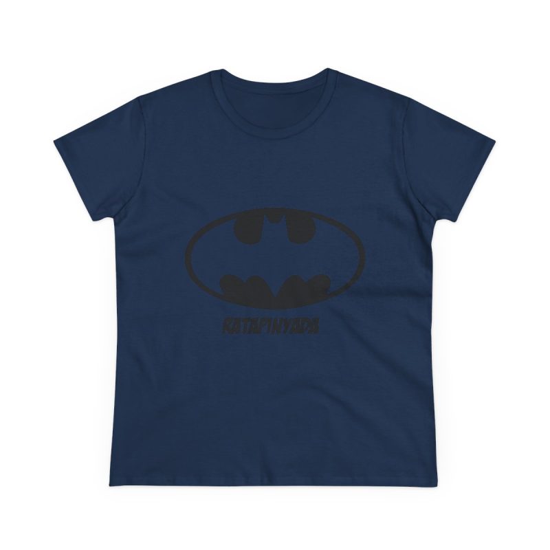 Camiseta mujer algodon medio - Azul marino - Rata Pinyada Batman