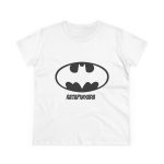 Camiseta mujer algodon medio - Blanco - Rata Pinyada Batman Camiseta mujer algodon medio - Blanco - Rata Pinyada Batman