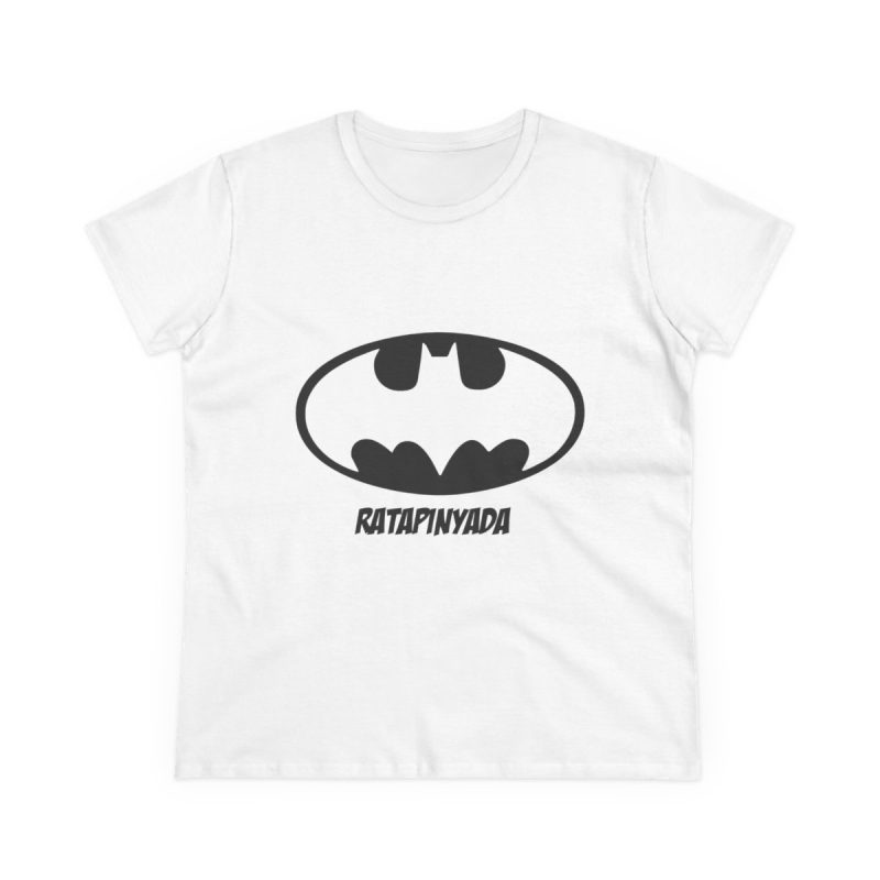 Camiseta mujer algodon medio - Blanco - Rata Pinyada Batman