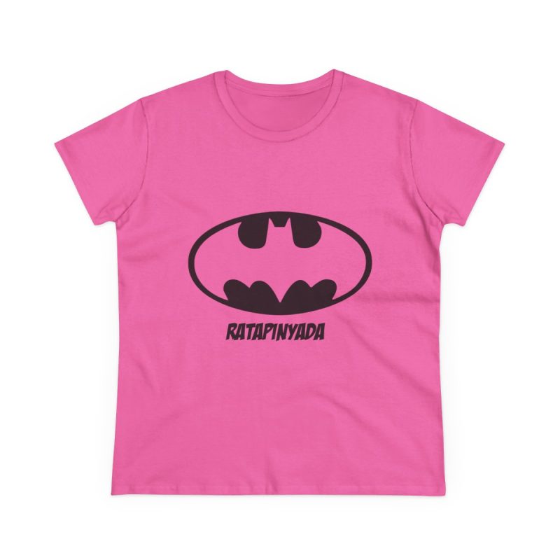 Camiseta mujer algodon medio - Rosa azalea - Rata Pinyada Batman
