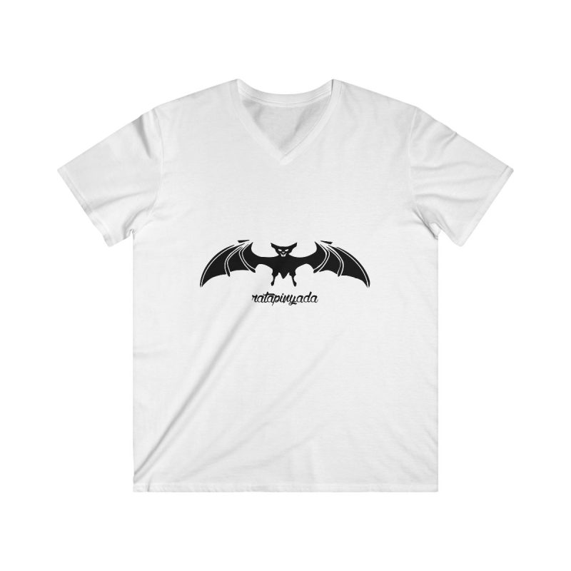 Camiseta hombre entallada cuello de pico - Blanco - Rat penat: Ratapinada