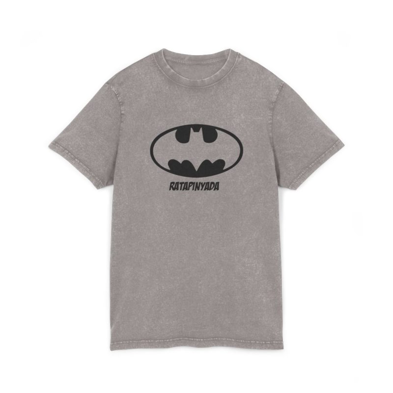 Camiseta lavado acido cuello redondo - Gris asfalto - Rata Pinyada Batman