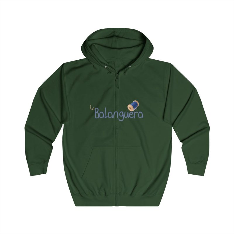 Sudadera con capucha y cremallera - Verde botella - Camiseta «La Balanguera» Sudadera con capucha y cremallera - Verde botella - Camiseta «La Balanguera»