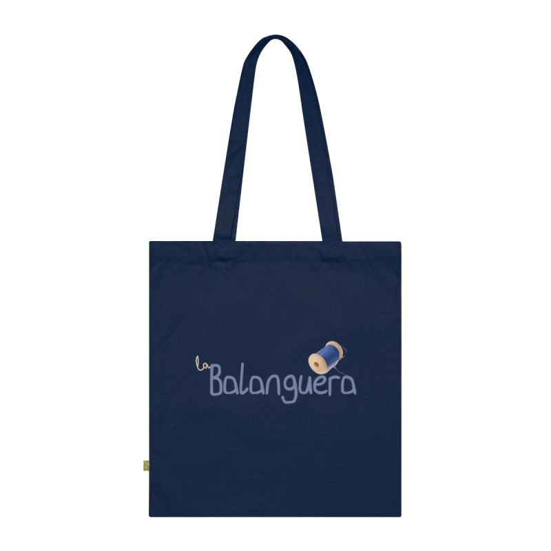 Bolsa de algodon organico - Azul marino frances - Camiseta «La Balanguera»