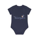 Body bebe manga corta organico - Azul marino nautico - Camiseta «La Balanguera»