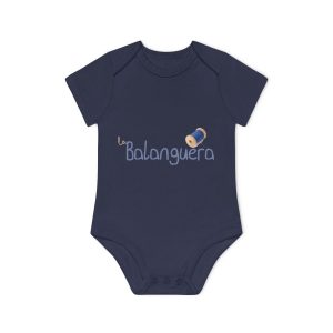 Body bebe manga corta organico - Azul marino nautico - Camiseta «La Balanguera»