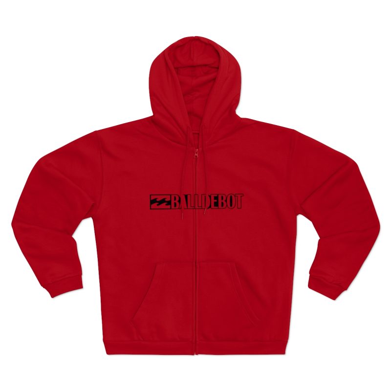 Sudadera capucha con cremallera premium - Rojo - Camiseta Ball de Bot