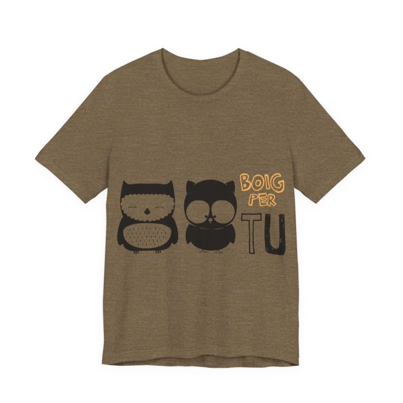 Camiseta jersey manga corta - Verde oliva jaspeado - Camiseta «Boig per tu»