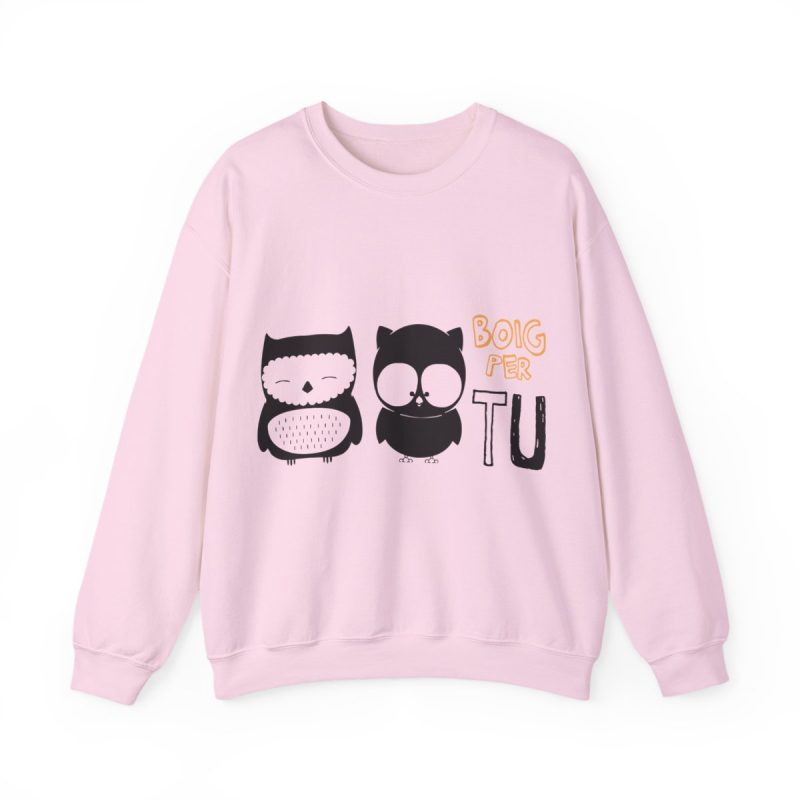 Sudadera cuello redondo - Rosa claro - Camiseta «Boig per tu»