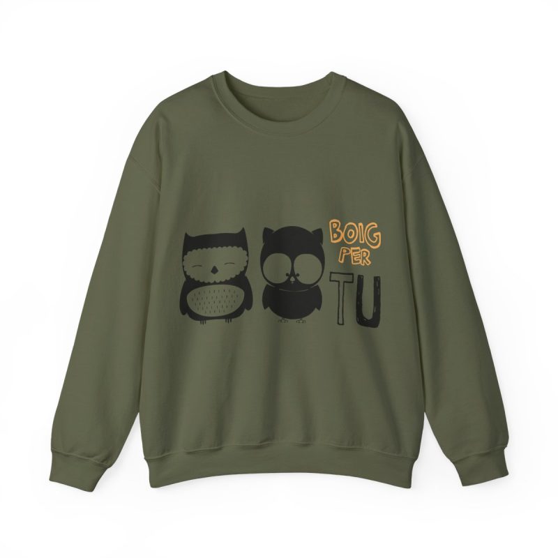 Sudadera cuello redondo - Verde militar - Camiseta «Boig per tu»