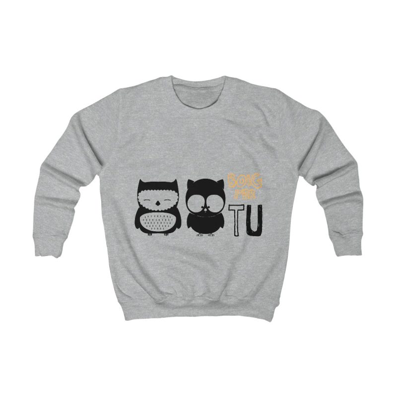 Sudadera infantil - Gris jaspeado claro - Camiseta «Boig per tu»