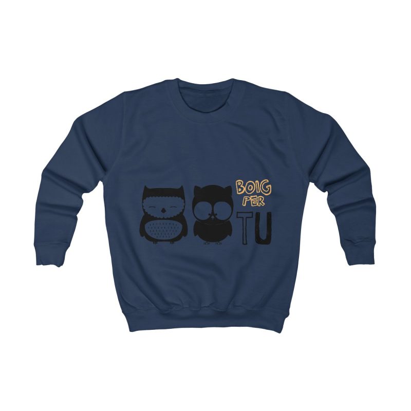 Sudadera infantil - Azul marino Oxford - Camiseta «Boig per tu»