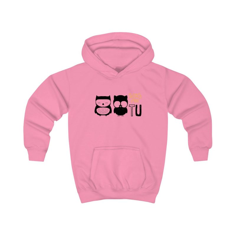 Sudadera con capucha infantil - Rosa algodon de azucar - Camiseta «Boig per tu»