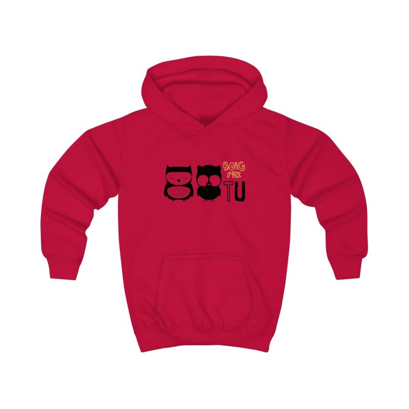Sudadera con capucha infantil - Rojo fuego - Camiseta «Boig per tu»