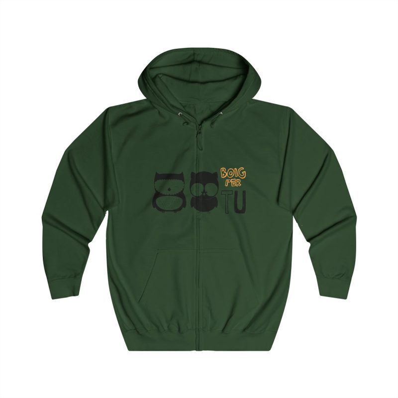 Sudadera con capucha y cremallera - Verde botella - Camiseta «Boig per tu»