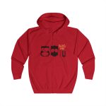 Sudadera con capucha y cremallera - Rojo fuego - Camiseta «Boig per tu»