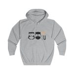 Sudadera con capucha y cremallera - Gris jaspeado claro - Camiseta «Boig per tu»