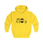 Sudadera con capucha y cremallera - Amarillo sol - Camiseta «Boig per tu»