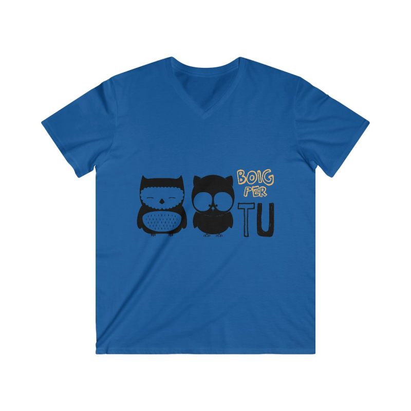 Camiseta hombre entallada cuello de pico - Azul royal - Camiseta «Boig per tu»