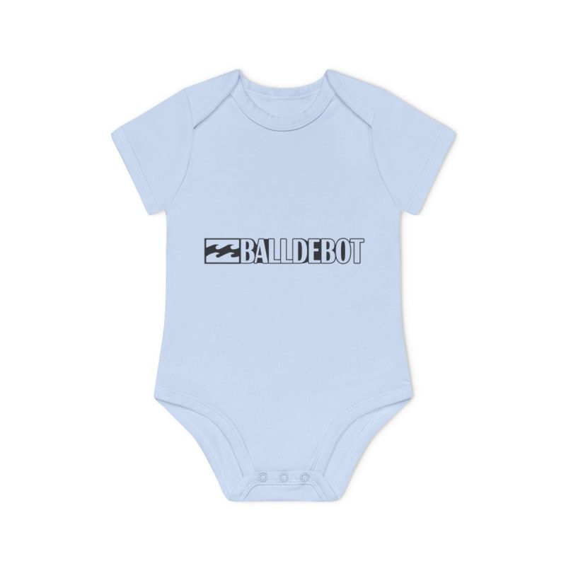 Body bebe manga corta organico - Azul empolvado - Camiseta Ball de Bot Body bebe manga corta organico - Azul empolvado - Camiseta Ball de Bot