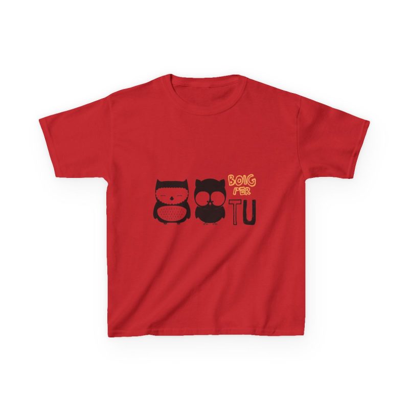 Camiseta infantil algodon grueso - Rojo - Camiseta «Boig per tu»